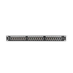 Patch panel lanberg 24 puertos 1u cat.6 sftp 19 pulgadas rack negro - PPS6-1024-B