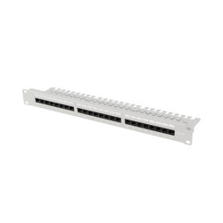 Patch panel lanberg 24 puertos 1u 19 pulgadas cat.6a utp con organizador cables gris - PPUA-1124-S