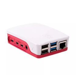 Carcasa raspberry pi 4 roja y blanca - CASEOFFPI4-RW