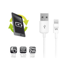 CABLE USB EWENT LIGHTNING- USB-A 2.0M BLANCO - EW9902