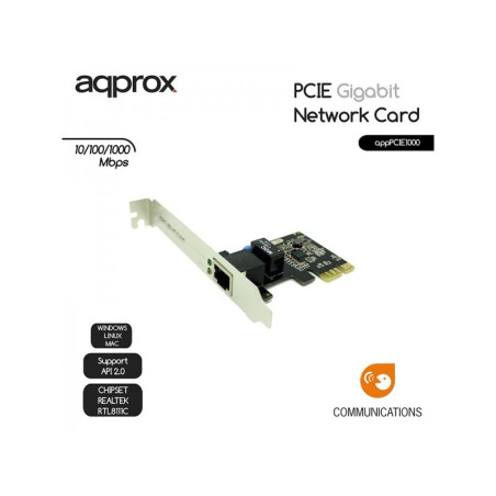 approx APPPCIE1000 Tarjeta Red Gigabit PCI-E LP - APPPCIE1000