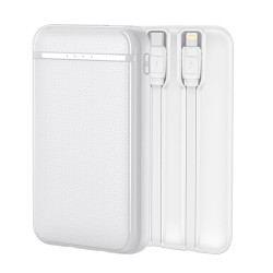 Bateria Externa Power Bank 5000 mAh COOL (2 Cables: TIPO C / Lightning) Blanco - 8434847074603