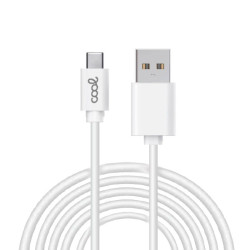 Cable USB Compatible COOL Universal TIPO-C (3 metros) Blanco 2.4 Amp - 8434847062716