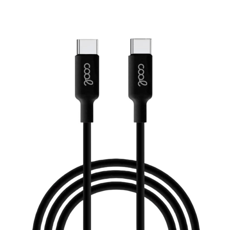Cable USB Compatible COOL Universal TIPO-C a TIPO-C (1 metro) Negro 3 Amp - 8434847079851