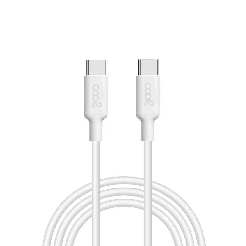 Cable USB Compatible COOL Universal TIPO-C a TIPO-C (1.2 metros) Blanco 3 Amp - 8434847027784