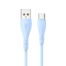 Cable USB COOL Silicona Universal Tipo C (1 metro) Celeste - 8434847074498