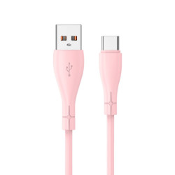 Cable USB COOL Silicona Universal Tipo C (1 metro) Rosa - 8434847074481