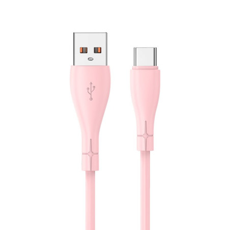 Cable USB COOL Silicona Universal Tipo C (1 metro) Rosa - 8434847074481