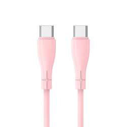 Cable USB COOL Silicona Universal Tipo C a Tipo C (1 metro) Rosa - 8434847074504