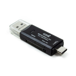 Lector Tarjetas Memoria Universal COOL 3 en 1 (Tipo-C / Micro-USB / USB) - 8434847053745