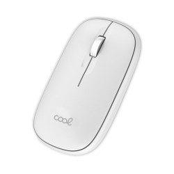 Ratón Inalámbrico COOL Slim Silencioso 2 en 1 (Bluetooth + Adap. USB) Blanco - 8434847068251