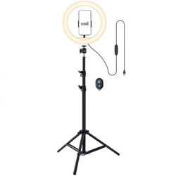 Soporte Trípode (180 cm) Aro de Luz LED COOL + Mando Bluetooth - 8434847051895