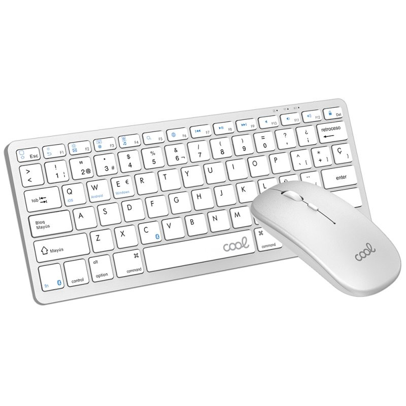 Teclado y Ratón Bluetooth PC / Tablet COOL Mobility Blanco (Español) - 8434847080734