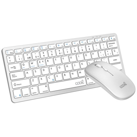 Teclado y Ratón Bluetooth PC / Tablet COOL Mobility Blanco (Español) - 8434847080734