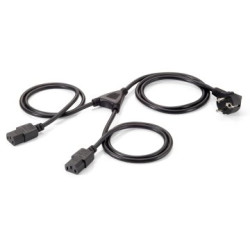 ÷ Cable alimentacion equip shuko 90? macho a 2 iec hembra 1.8m 112220 - 112220