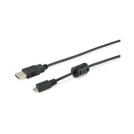 Equip Kabel USB-A 2.0 - micro B St/St 1.00m Ferrit schwarz Polybeutel - 128596