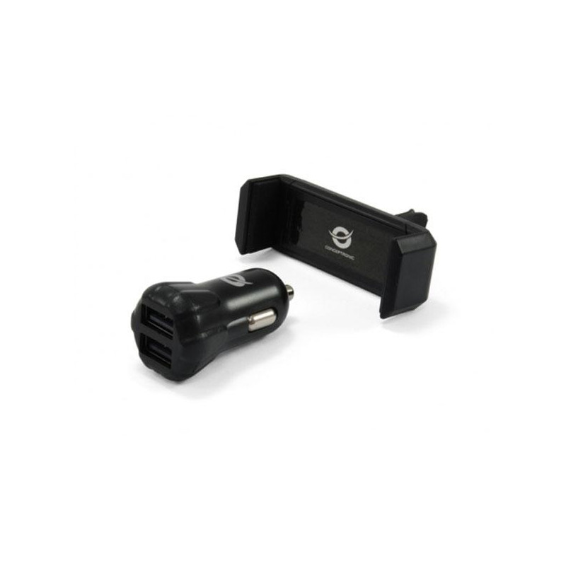 Kit Cargador coche Conceptronic Cusbcar2akit 12-24v + Soporte Airvent / 2XUsb / 5v 2a - CARGMV-082