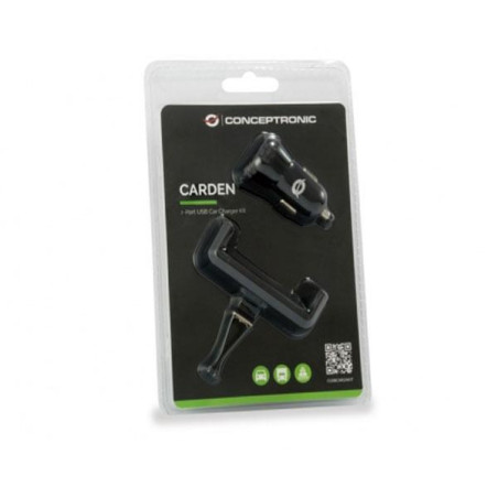 Kit Cargador coche Conceptronic Cusbcar2akit 12-24v + Soporte Airvent / 2XUsb / 5v 2a - CARGMV-082