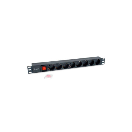 Regleta 8 tomas Equip / Para rack / Con Interruptor / 1.8 m /  Negra / 333283 - BR-037