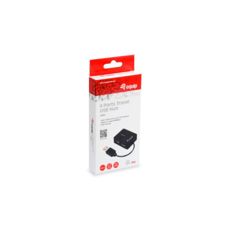 Hub 4 puertos USB 2.0 Equip / Negro/ EQ128952 - HUB-045